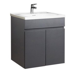 碳灰鋼烤設計浴櫃組｜台灣製造 低甲醛 無毒認證