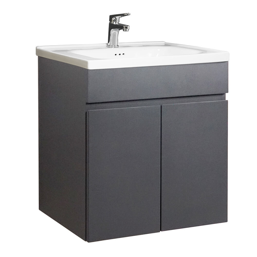 碳灰鋼烤設計浴櫃組|台灣製造 低甲醛 無毒認證