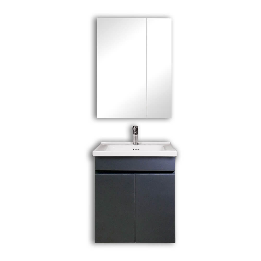 碳灰鋼烤設計浴櫃組|台灣製造 低甲醛 無毒認證:圖片 3